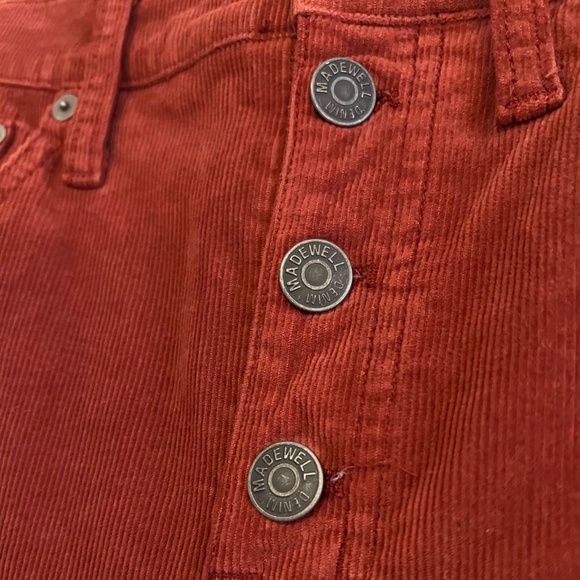 Madewell Cali Demi-Boot Corduroy Pants Ankle Flare Canterbury Red Size 28 EUC - Picture 4 of 5